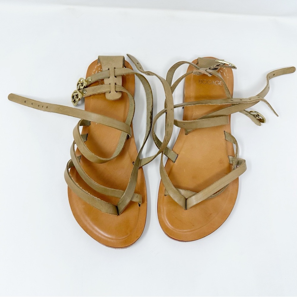 BOCAGE Sandals Strappy Leather Nude 9